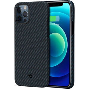 PITAKA Magnetic Aramid Fiber Case for iPhone 12 Pro Max 6.7" MagEZ Case -Black/Blue (Twill)