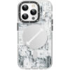 Youngkit Futuristic Circuit Upgraded Anti-Drop Impact Magsafe Case for iPhone14 Pro - White