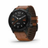 Garmin Fenix 6X Sapphire, Premium Multisport GPS Watch, Black with Brown Leather Band