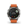 Garmin fenix 6 Sapphire titanium Gray-Silver/Orange