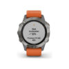 Garmin fenix 6 Sapphire titanium Gray-Silver/Orange