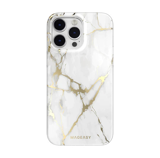 SwitchEasy MagEasy Marble with MagSafe Case for iPhone 14 Pro - Champagne White