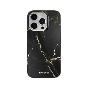 SwitchEasy Mageasy Marble Double Layer Decoration MagSafe Case for iPhone 14 Pro - Black