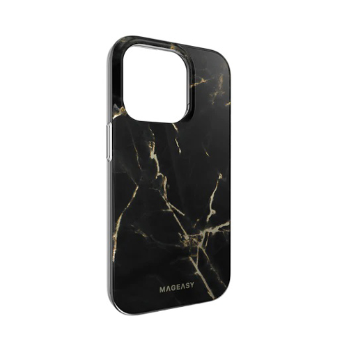 SwitchEasy Mageasy Marble Double Layer Decoration MagSafe Case for iPhone 14 Pro - Black