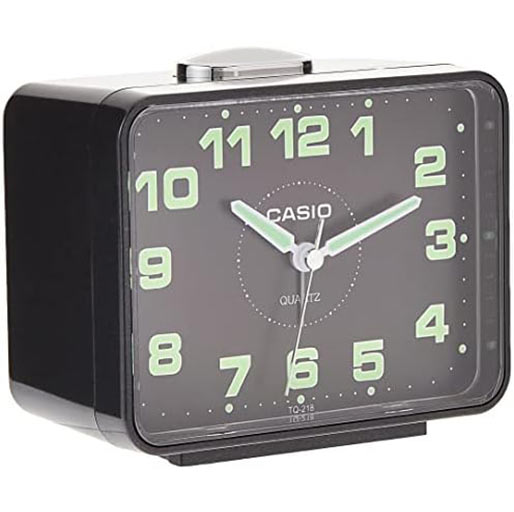 Casio TQ-218-1DF Analog Alarm Clock - Black