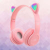 Cat Ear Wireless Headset Volume Control Lightweight Foldable