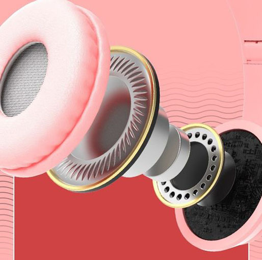 Cat Ear Wireless Headset Volume Control Lightweight Foldable