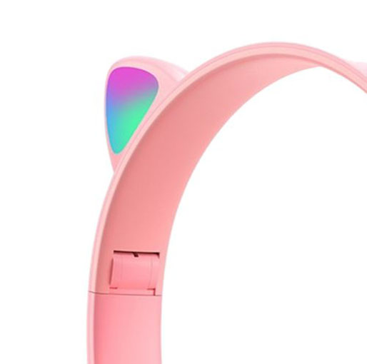 Cat Ear Wireless Headset Volume Control Lightweight Foldable