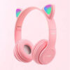 Cat Ear Wireless Headset Volume Control Lightweight Foldable