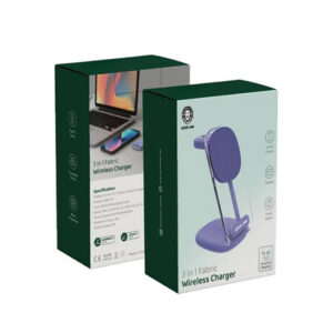 Green Lion 3 in 1 Fabric Wireless Charger 15W - Purple