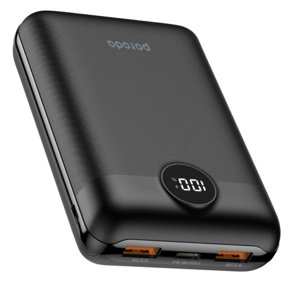 Porodo Super Compact Power Bank 20000mAh PD 20W QC3.0 - Black