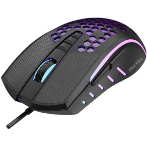 Meetion GM015 - Lightweight Honeycomb RGB Gaming Mouse (6400 DPI) – For PC & Laptop – Black