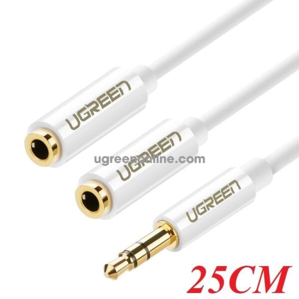 Ugreen 10739 3.5mm Male To 3.5mm Female ×2 Color Abs Case White 25cm Av134 10010739