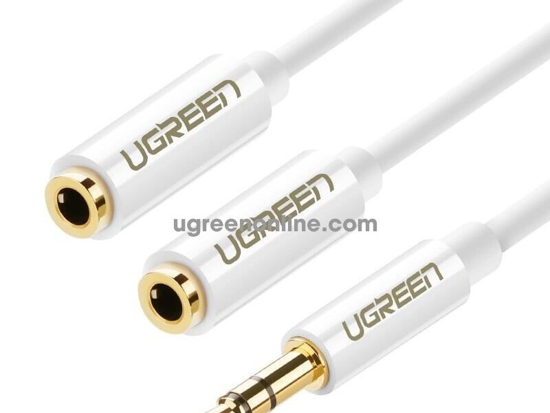 Ugreen 10739 3.5mm Male To 3.5mm Female ×2 Color Abs Case White 25cm Av134 10010739