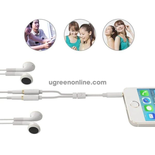 Ugreen 10739 3.5mm Male To 3.5mm Female ×2 Color Abs Case White 25cm Av134 10010739