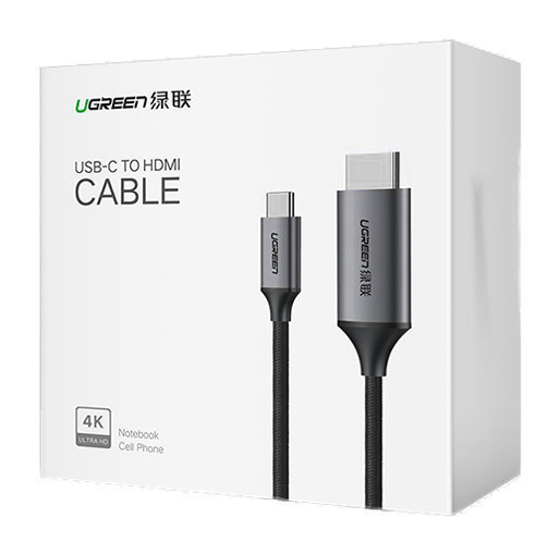 Ugreen cable HDMI cable - USB Type C 4K 60 Hz 1.5 m black, gray (MM142 50570)