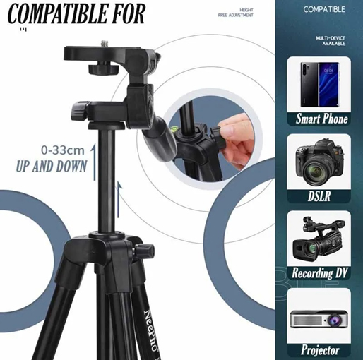 NeePho Tripod Wireless Tripod Selfie Stand Phone Holder NP-3180s with Remote Control Lightweight Foldable Tripod Stand Max Hight 136cm for Live Streaming | Selfie | Photography