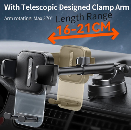 Yesido C261 Suction Cup Type Telescopic Car Phone Holder- Vehicle