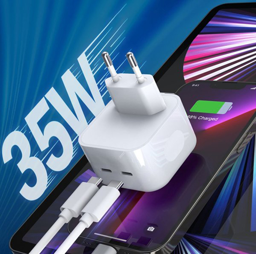 Choetech charger 35W 2xUSB-C PD white (Q5008)