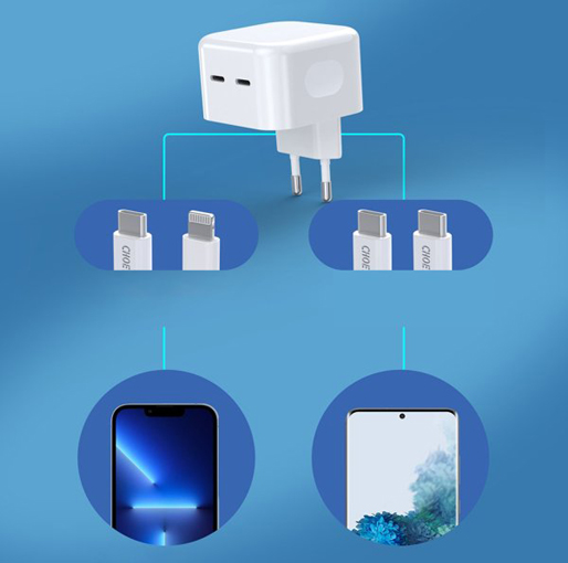 Choetech charger 35W 2xUSB-C PD white (Q5008)