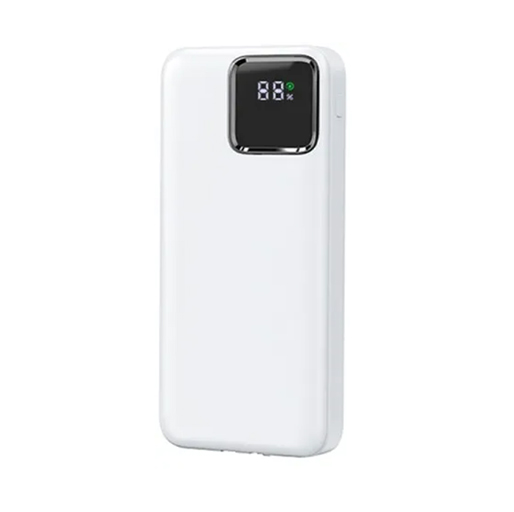 Wiwu Led Display 22.5W 10000Mah Power Bank With Built-In Cable - White