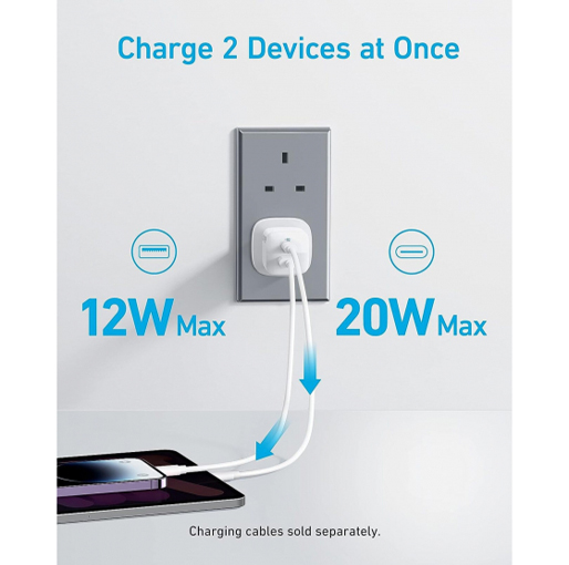 ANKER 323 CHARGER WITH 310 USB-C TO LIGHTNING CABLE