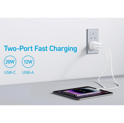 ANKER 323 CHARGER WITH 310 USB-C TO LIGHTNING CABLE