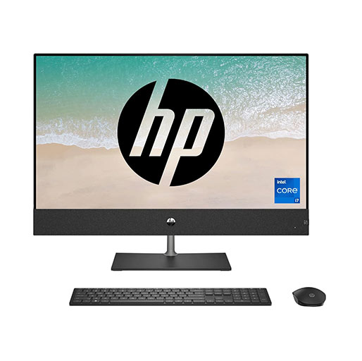 HP Pavilion All-in-One 12th Gen Intel Core i7-27inch(68.6 cm) 16GB RAM/1TB SSD/FHD, Touch, Micro-Edge, Anti-Glare Display/Wireless Keyboard & Mouse/Intel UHD Graphics/Win 11/B&O Audio, 27-ca1142in