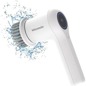 Moxedo 4 IN 1 Electric Cleaning Brush Cordless Handheld Spin Scrubber 2 Adjustable Speed with 4 Replaceable Brush Heads for Bathtub, Wall, Tile, Toilet, Window and Sink