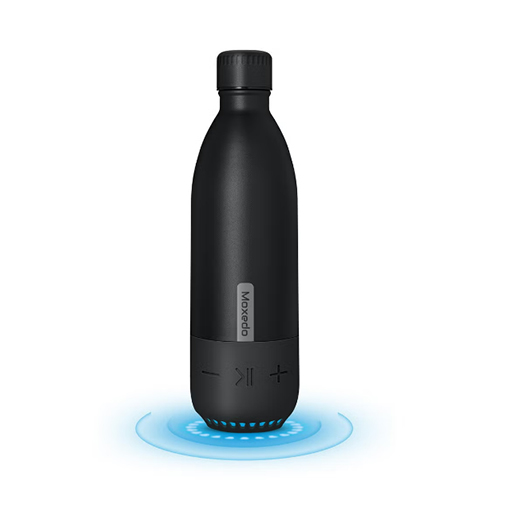 Moxedo Stainless Steel Vacuum Flask with Bluetooth Speaker - Black