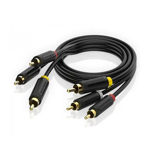 vention 3xRCA - 3xRCA (M/M), 2 m, Black (BCABH)
