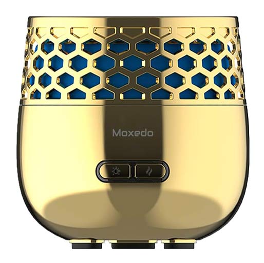 Moxedo Electric Incense Burner Portable Aroma Diffuser with 7 Colors LED Lights USB Rechargeable for Office and Home Décor (Gold)