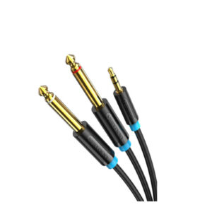 vention 3.5mm Male to 2*6.5mm Male Audio Cable 1.5M Black Model BACBG