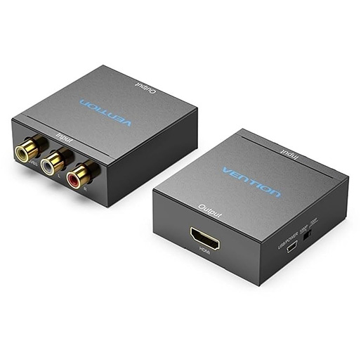 vention RCA to HDMI Converter Metal Type Converter VBS RAC Audio and Video Adapter 720p/1080P, Widely Used Retro Games/TV/VCR/PS1/PS2 / DVD/PAL/NTSC