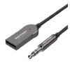 vention USB Car Bluetooth5.0 Audio Receiver With Coiled Cable 1.5M Gray Zinc Alloy Type