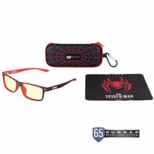 GUNNAR - Spider-Man: Miles Morales Edition Premium Gaming and Computer Glasses for Kids (age 12+) - Blocks 65% Blue Light - Cruz, Amber Tint